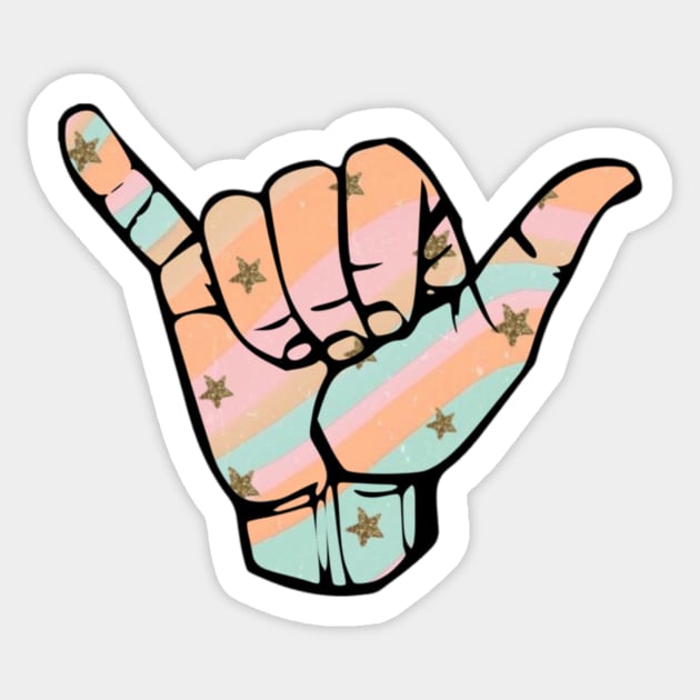 Shaka Hand Sticker by lolsammy910